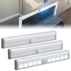 Nilight RV Step Lights 3PCS Motion Sensor Activated LED Bar RV Exterior Lights Battery Operated Wireless Magnetic Stick Strip Lighting for Motorhome Travel Trailers Camper Under Cabinet Step Tent