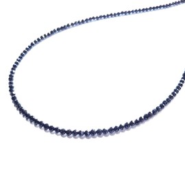 COMODO VIENTO Men's Popular Black Spinel Necklace Chain, High Brightness, Gem Quality, 0.08 inch (2 mm), AAA Grade, 24 Sides Cut, Sterling Silver black spinel Sterling Silver, black spinel