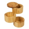woodluv 3-Tiered Wooden Spice Storage Box With Rotating Removable Lid