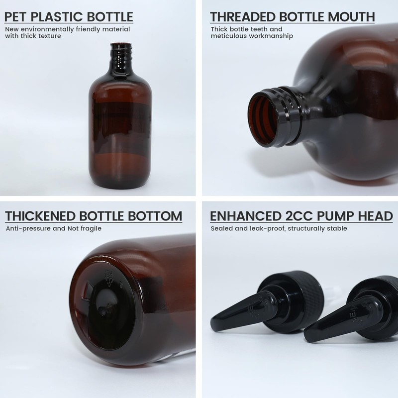 Abriclo 480ml Refillable Shampoo and Conditioner Bottles, Shampoo and Conditioner