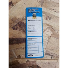 Ford NOS Ford Door Stickers Oil Change and Maintenance Mustang Galaxie F-100 Oct. 76