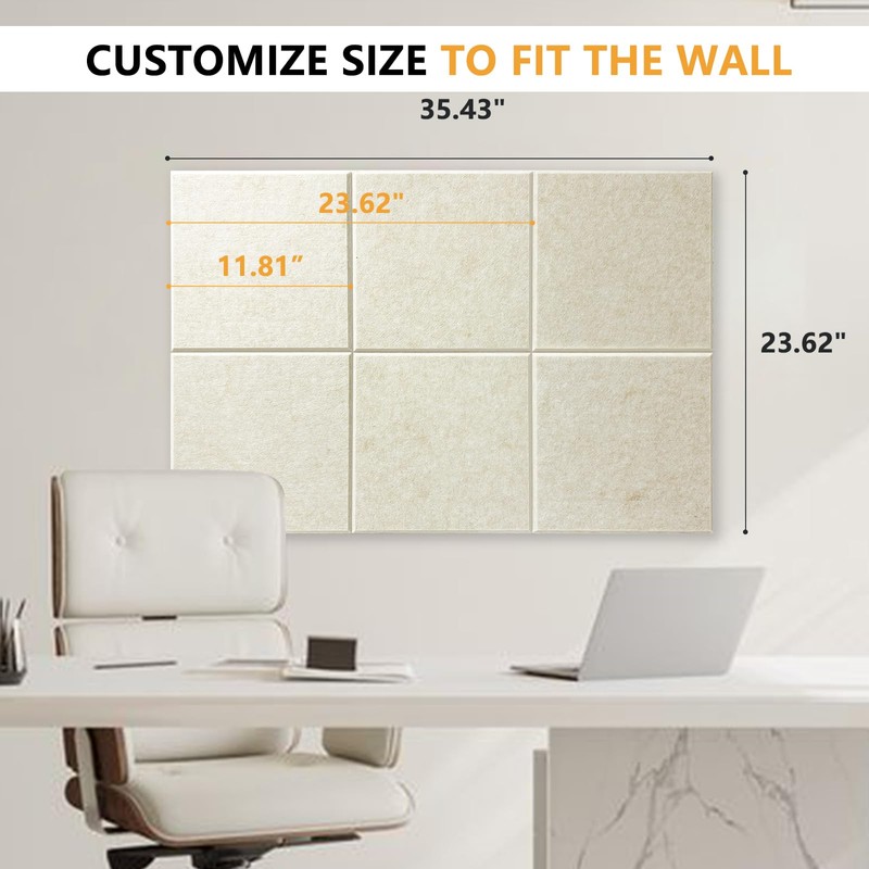 Thick Cork Board Tiles for Wall with Push Pins, Removable