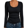 AUTOMET Womens Long Sleeve Shirts Ribbed Knit Tops Scoop Neck