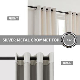 BULBUL Cream 100% Full Blackout Velvet Curtains,90 inches Long Ivory Gold Modern Liner Curtains Thermal Drapes Panels for Living Room Bedroom Grommet Set of 2