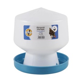 Horizont Plastic Chicken Drinker, Blue, Reliable Water Dispenser for Chickens, 1.3 L