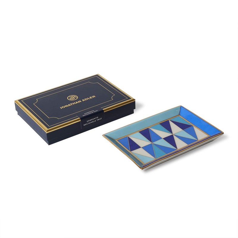 Jonathan Adler Sorrento Rectangular Trinket Bowl, Blue