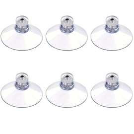 HNMZDS 6pcs Clear Suction Cup Glass Suction Pads, 41mm PVC Plastic Sucker Pads, Extra Strong Adhesive Suction Holder Without Hooks for Window Mirror Décor