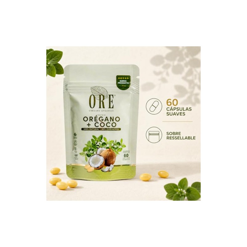 ORE Capsulas de Aceite de Oregano con Aceite de Coco
