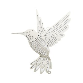 10 piezas colgantes de atrapasoles grandes de metal plateado con colgante de ventana de colibrí para bricolaje, pieza de adorno para manualidades, regalos