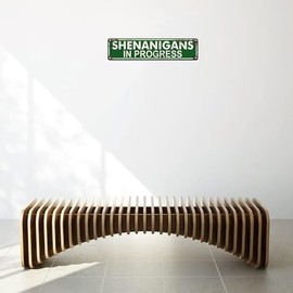 Shenanigans In Progress - St. Patrick's Day Metal Tin Sign (4''x16''), Novelty Street Sign, Vintage Plaque Decor, Home Decor, Room Decor, Wall Decor Farmhouse Decor