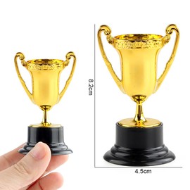Mini Award Trophy Cups, Pack of 18 Bulk Plastic Gold Silver Bronze Award Trophies Set for Kids for Party Favors, Props, Rewards, Winning Prizes, Competitions