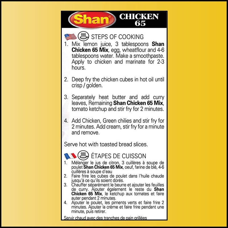 Shan Chicken 65 Recipe and Seasoning Mix 2.1 oz (60g)