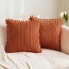MIULEE Fall Boho Decorative Throw Pillow Covers with Pom-poms, Soft