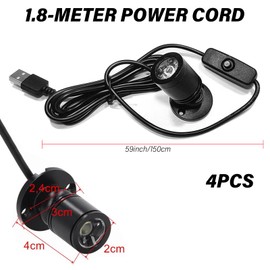 GOMETY 4 Stück Mini LED Strahler, LED-Display-Spot-Lichter, Kleiner Aluminium-Strahler mit Drehbar Licht Kopf, kleine Einbaustrahler, Verstellbare Schrankstrahler für Veranda Vitrinen Schmuckschränke