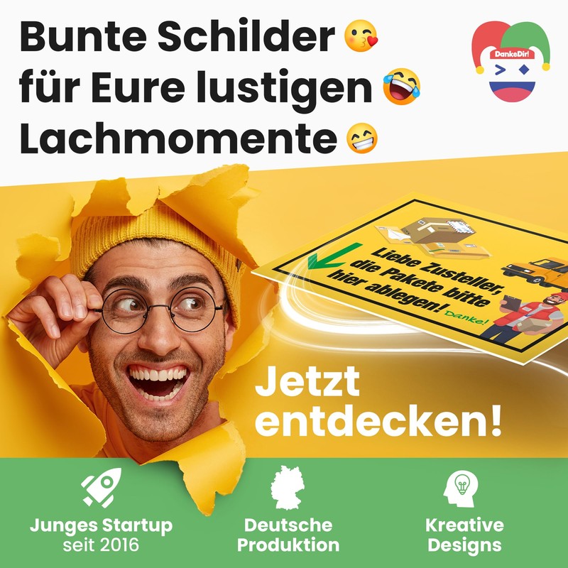 DankeDir! Pakete bitte hier abgen - Sign 30 x 20