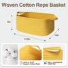 Cute Yellow Gift Basket, Woven Baskets for Gifts Empty, Cotton