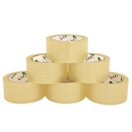 Quality Heavy Duty Commercial Grade Clear Packaging Tape - 6 Rolls (48MM Wide x 66M Long) Secure Sticky Sealing Tape for Long Storage Of Packing Parcel Boxes. Transparent - 2 Inch Wide.