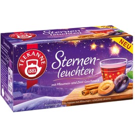 Teapot Fruit Tea Star Lights with Plum and Cinnamon Flavour (20 Bags Each 2.5 g / Total 50 g) Christmas Highlight