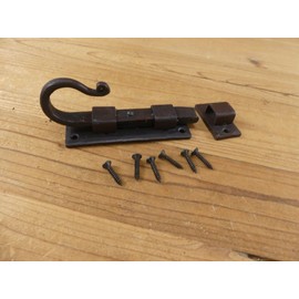 Cast Iron Antique Style Durable Vintage Flat Sliding Lock Cabinet Door Cupboard Dead Bolt Latch Barn Barrel