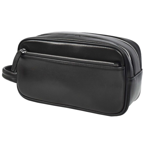 Men's Genuine Leather Travel Toiletry Medium Dopp Kit Bag HLG067