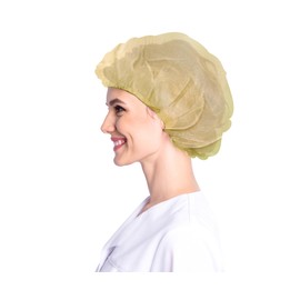 Xpose Safety Yellow Disposable Bouffant Caps 24 Inch – Hairnets for Food Service, Beauty, Laboratories, Cleaning, Cooking – Breathable & Lightweight - (Pack of 1000)