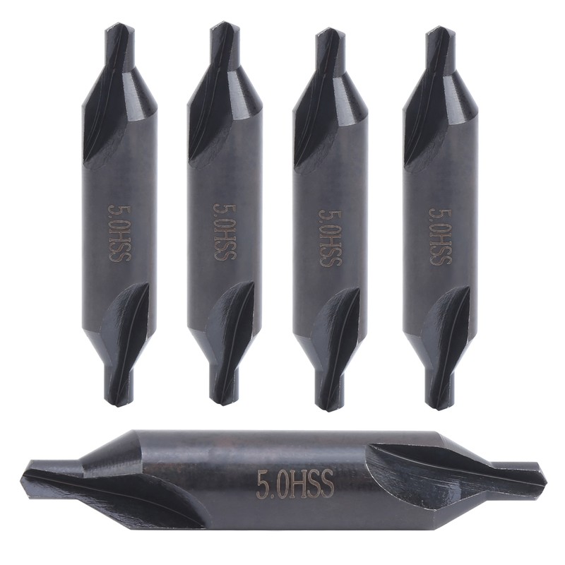 5Pcs Centering Drill Bits for Milling Machines High Speed Steel