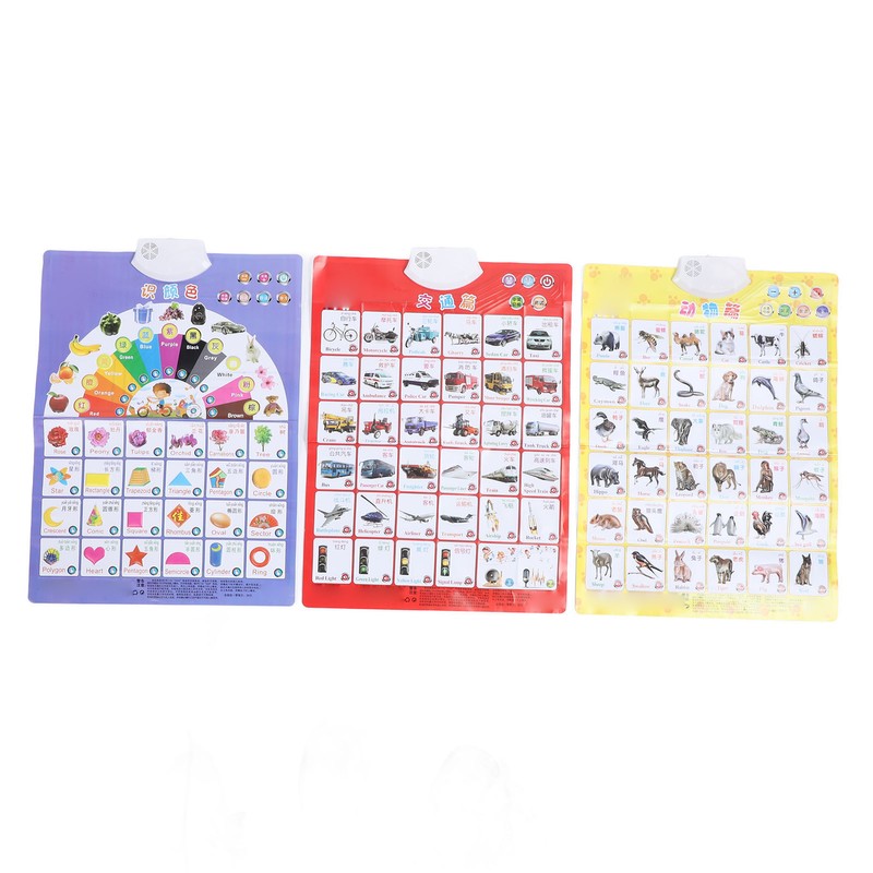 3pcs Sound Educational Posters Preschool Learning Poster Parent Child Interaction