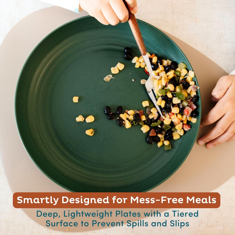 Nook Theory Reusable Wheat Straw Plates 8 Pcs - Non