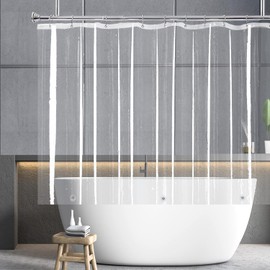 Gipsighila Short Shower Curtain Liner 60 Inch Length, Clear PEVA Vinyl Waterproof,Walkin Tub or Step in Tub Shower Curtain with 3 Heavy Magnets 70x60''