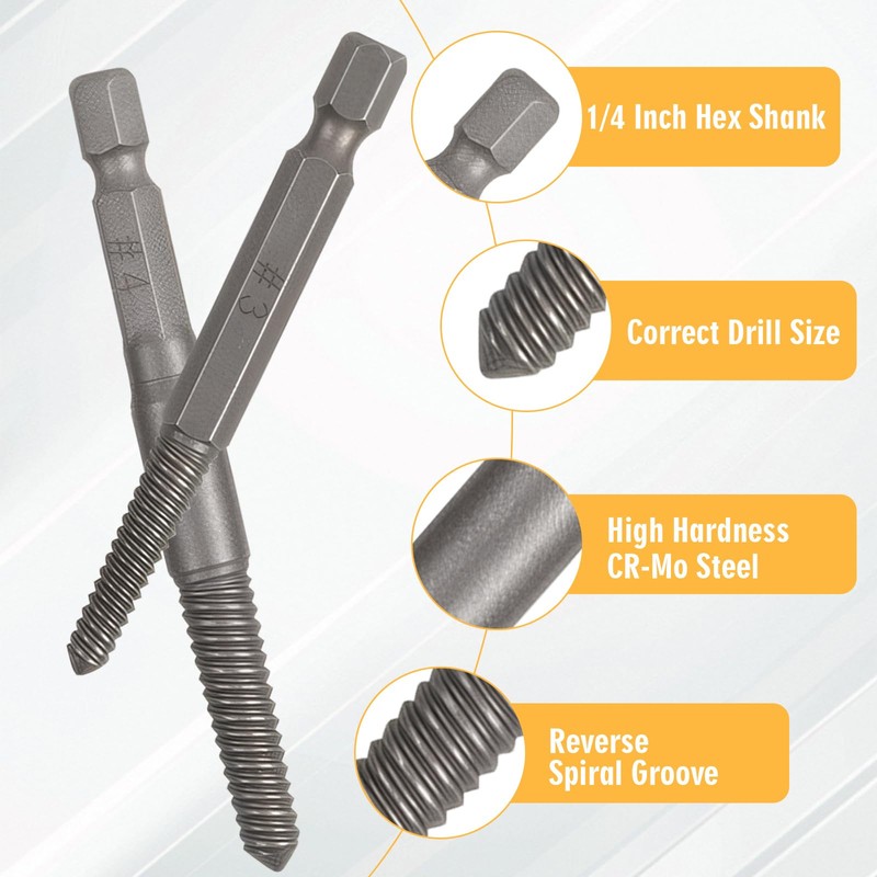 11PCS Screw Extractor Set, Screw Remover and Extractor Bit Set