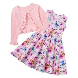 Girls Dresses Size 5 6 Girl Butterfly Dress Toddler 5T 6T Girl Sleeveless Sundress Kids Autumn Winter Long Sleeve Casual Clothes