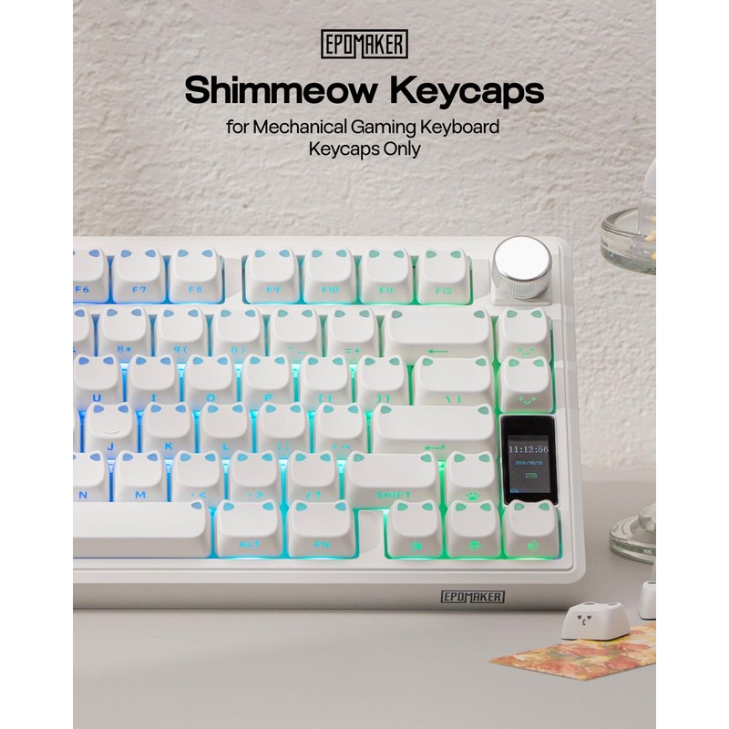 Shimmeow Cute Cat Themed Keycaps Set for MX Mechanical Keyboard