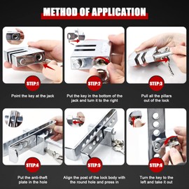 Auto Anti-Theft Car Brake Clutch Lock Safety Tool，Stainless Steel Auto Car Clutch Brake Security Protection Tool,Throttle Pedal Lock with 3 Keys