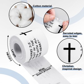 Geiserailie 8 Pcs Christian Athletic Tape with Cross Sports Tape 2in x 23ft Easy Tear Jesus Athletic Wrist Tape for Sports Trainers Gymnastics Boxing Athlete First Aid Injury Wrap