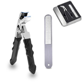 Profi-Nagelknipser für Senioren, ergonomischer Nagelknipser mit abgewinkeltem Kopf für dicke Nägel, Nagelschneider-Trimmer mit Auffangvorrichtung für harte Zehennägel (1 Set)