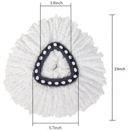 3 Pack Mop Replacement Heads, Microfiber Spin Mop Refills, 360° Easy Cleaning Mop Head Replacement