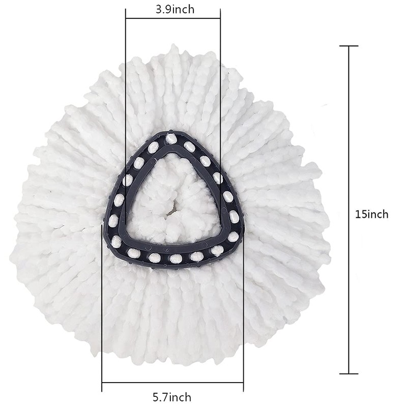 3 Pack Mop Replacement Heads, Microfiber Spin Mop Refills, 360°