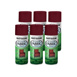 Rust-Oleum 358831-6PK Outdoor Fabric Spray Paint, 12 oz, Dark Red, 6 Pack