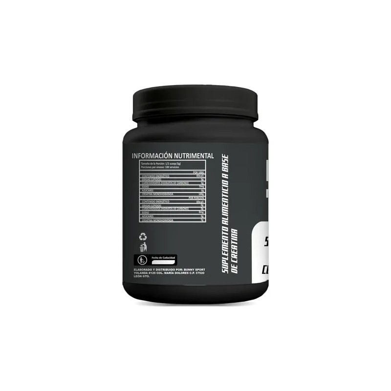 Creatina Monohidratada 500g Vitron Protein 100servis Polvo