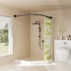 Diamond Shaped Shower Curtain Rod, Adjustable [Both Sides: 22.5" -