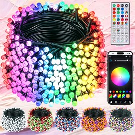 HOME LIGHTING Smart Color Changing Halloween Lights, 66FT 200 LED RGB String Lights with Remote & App Controlled, Music Sync Multiple Modes, Waterproof Indoor Outdoor Holiday Xmas Tree Party Decor