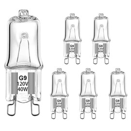 SDTC Tech 6 Pack Halogen Light Bulb for Whirlpool Microwave Oven, G9 120V 40W W10709921 Microwave Light Bulbs Compatible with Whirlpool KitchenAid Maytag Jenn-Air Over The Stove Range Microwave
