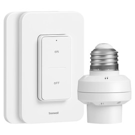 treewell Remote Control Light Socket, 200FT Range Wireless Light Switch, Remote Light Socket for Pull Chain Light Fixture, E26 E27 Bulb Base, No Wiring Needed (2 Wall Mounted Switches and 1 Socket)