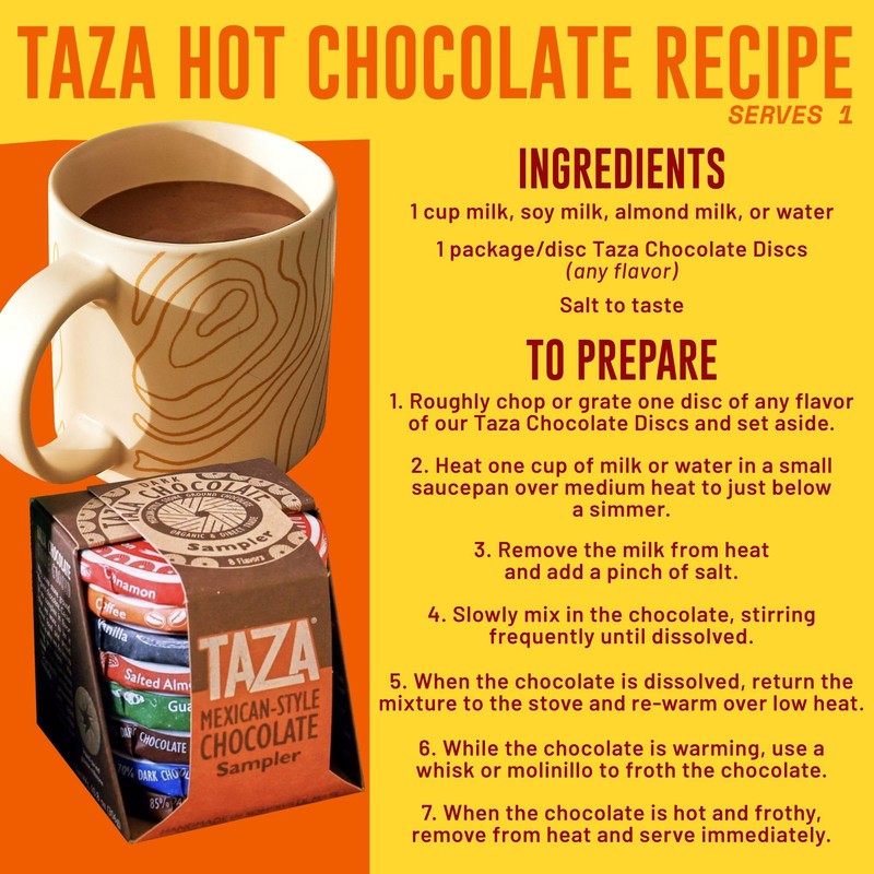 Taza Chocolate Organic Mexican-Style Disc 50% Dark Chocolate, Orange, 2.7