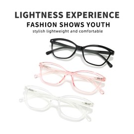 SHUNXI Nearsighted Glasses Distance Myopia Glasses Lightweight For Women (Black-01, -3.5, Diopters)