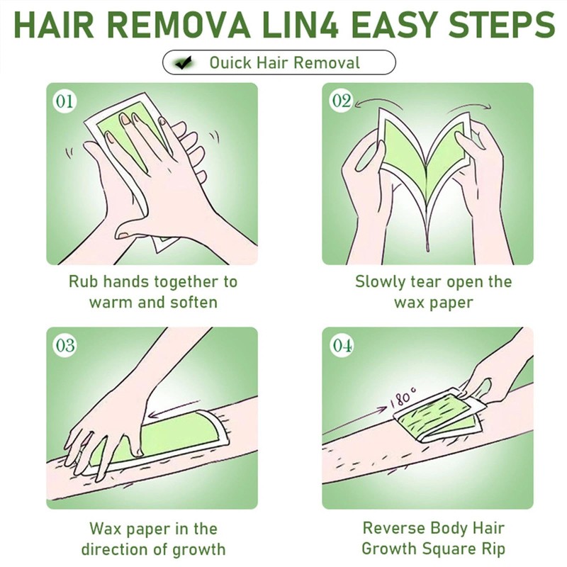 2ps Wax Strips for Hair Removal Dual Sided Waxing Kit