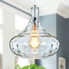 KOKAiZeeKi 1-Light Large Pendant Light Vintage Farmhouse Smoke Gray Glass