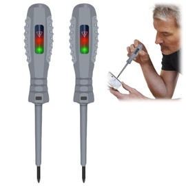 2PCS 2-In-1 High Torque Strong Magnetic Screwdriver Electricity Detector,High Light Color Light Electrical Tester Pen,Multi-Use Electrical Tester Screwdriver,Voltage Tester Screwdriver Set,Crosshead