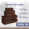 Hawmam Linen Brown 6 Piece Bath Towels Set for Bathroom