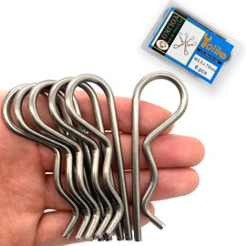 Yoliko 6 Pcs Heavy Duty Stainless Steel Spring Retaining Wire R Clips M3.5x75 Keeper Pins for Trailer Pin Clips Lock System